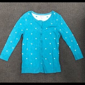 Super cute polka dot cardigan.